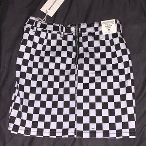 Checkered Pencil Skirt